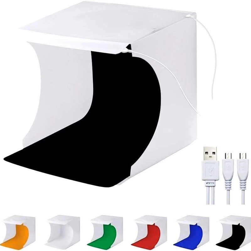 Photography Lighting And Backdrop Kits - Kotak Lampu LED Fotografi Lipat Portabel,