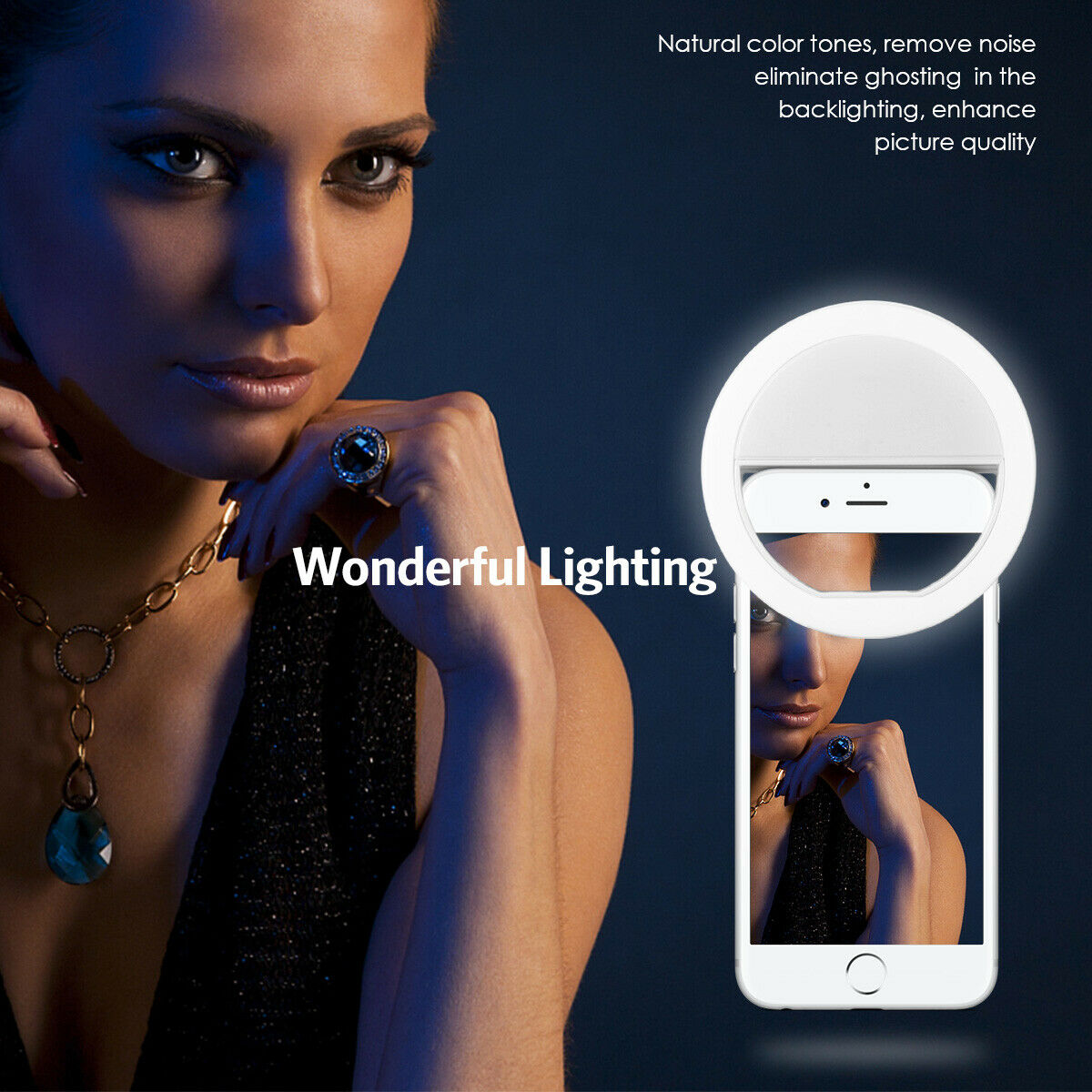 Photography Lighting Tent - Lampu Cincin Selfie LED dengan Pengisian