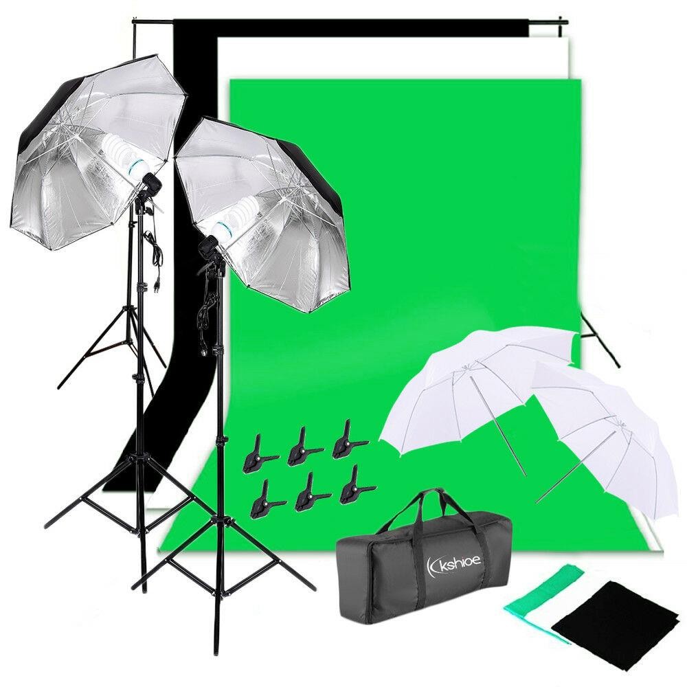 Photography Lighting And Backdrop Kits - Set Perlengkapan Pencahayaan Studio Foto: Payung,