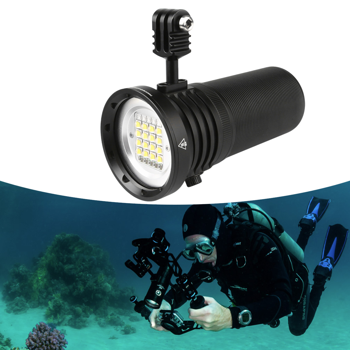 W167 Lampu Selam LED Isi Ulang - Photography Lighting Angles ulasan dan harga