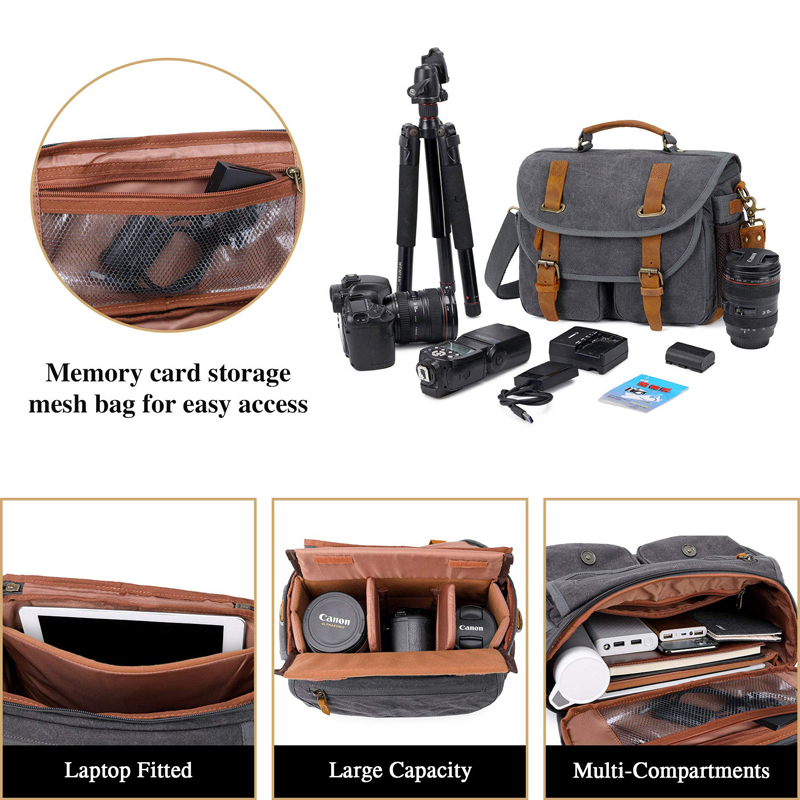 Tas Kamera Kulit Sapi Kanvas,  - Photography Lighting Weight Bags ulasan dan harga