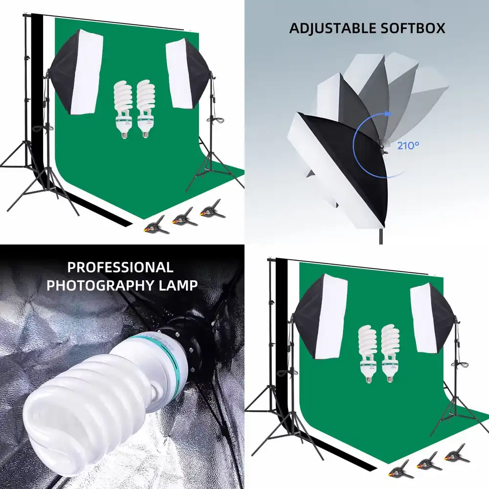 1 Set Perlengkapan Studio Foto - Photography Lighting And Backdrop Kits ulasan dan harga