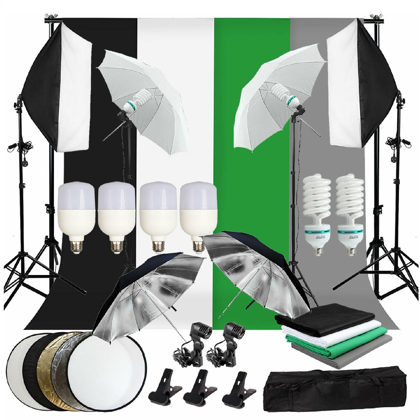 Paket Perlengkapan Fotografi G - Photography Lighting And Backdrop Kits ulasan dan harga